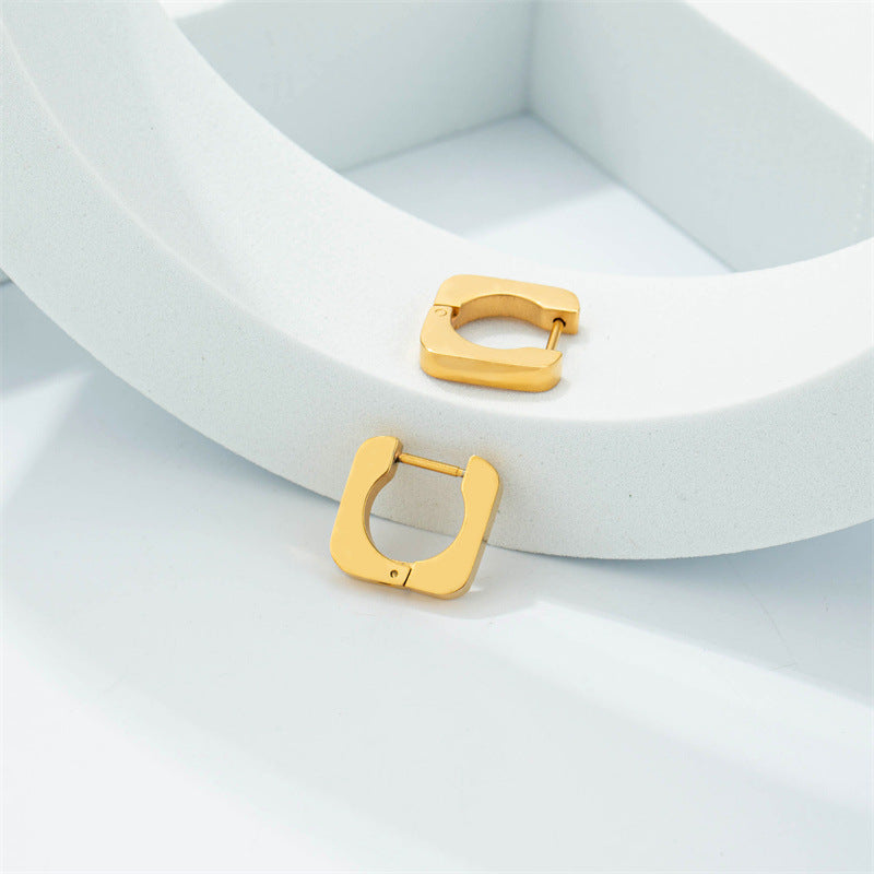 Female ins style golden square ear decoration small gift