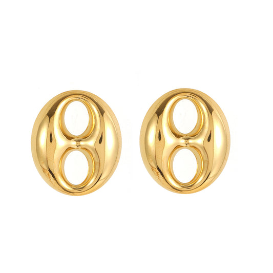 Boar Nose Personality Small Fragrance Wind Hole Earrings European Beauty Luxury High Quality Female 18K Earrings