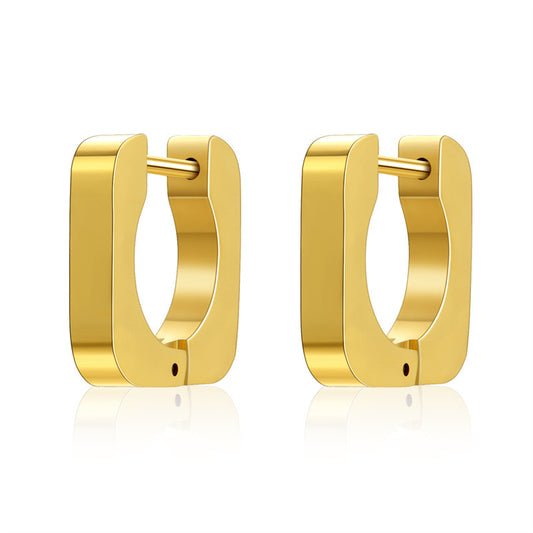Female ins style golden square ear decoration small gift
