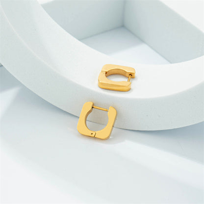 Female ins style golden square ear decoration small gift